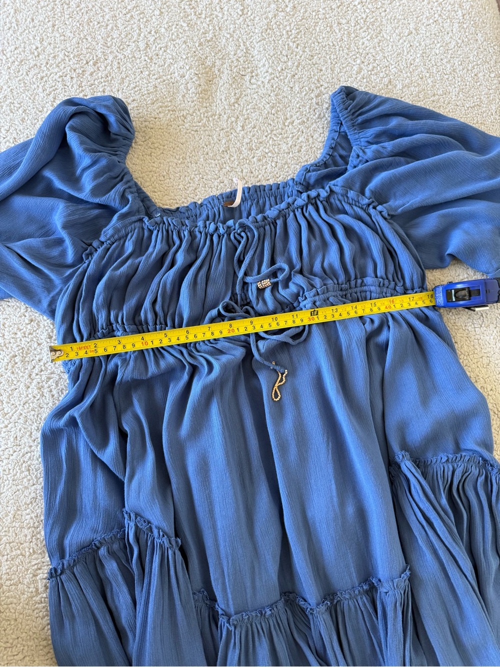 Free People blue boho tiered flowy peasant dress XL - Picture 13 of 13